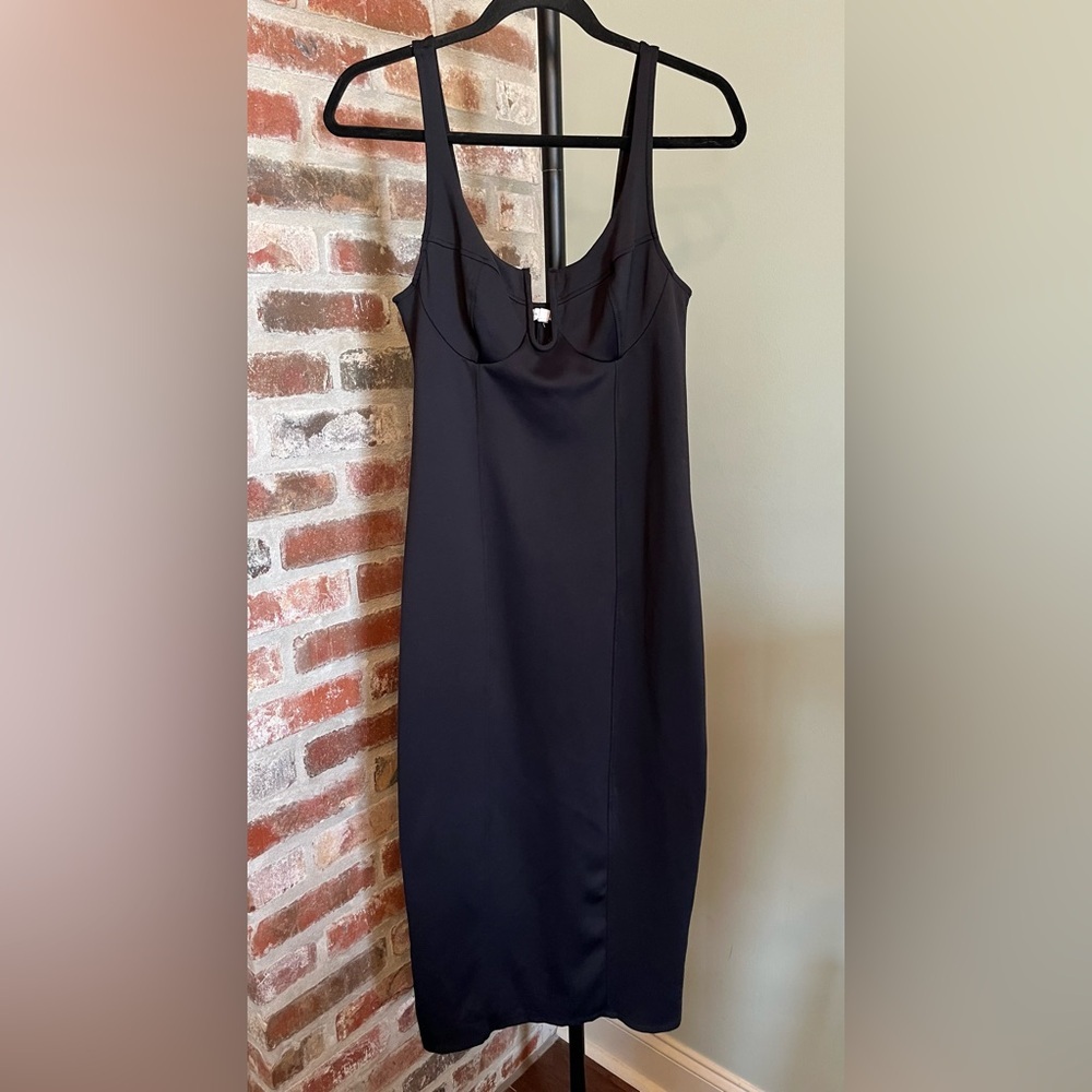 GOOD AMERICAN  Scuba Corset Midi Dress in black | size 4